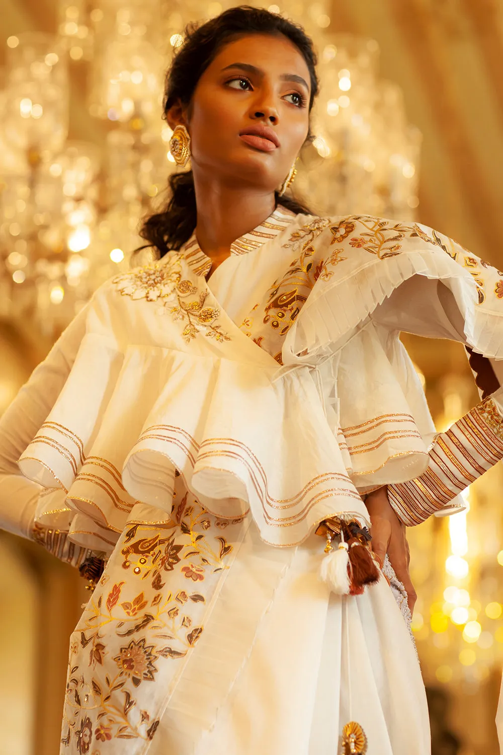 Embroidered organic peplum