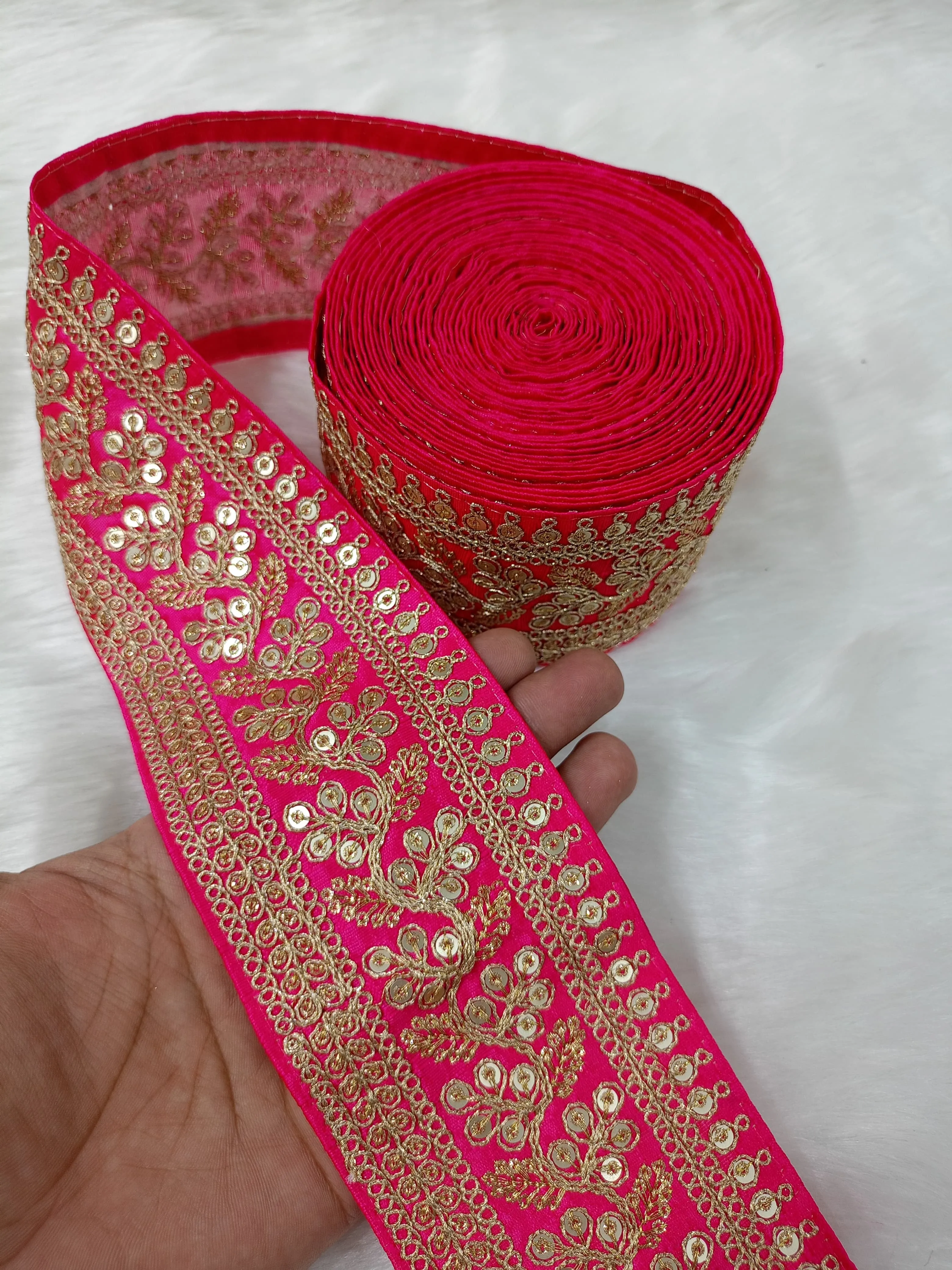 Embroidered saree border lace 9 meters roll