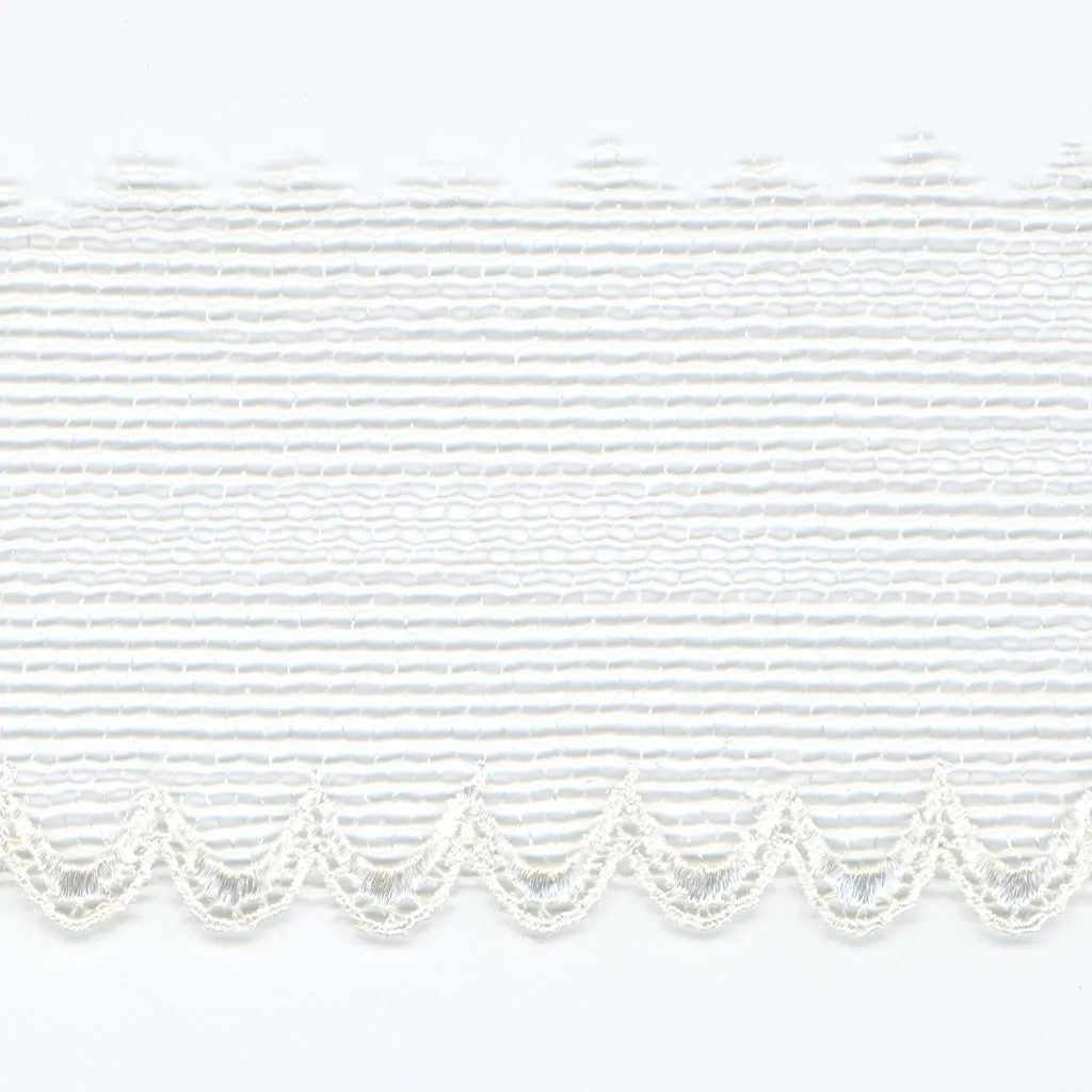 Embroidered Tulle Lace #01 White