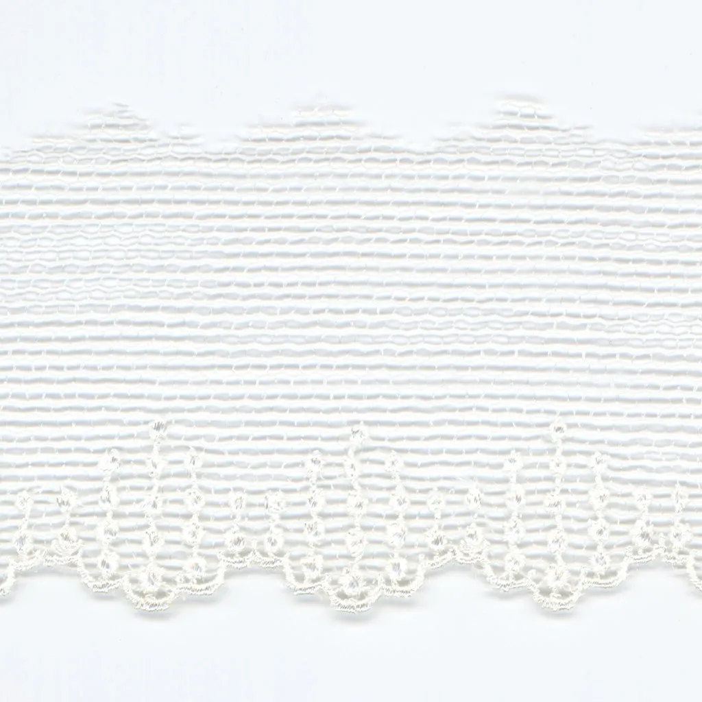 Embroidered Tulle Lace #01 White