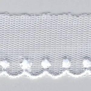 Embroidered Tulle Lace #01 White