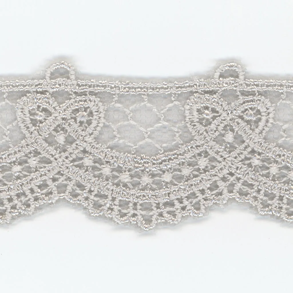 Embroidered Tulle Lace #100 Pale Silver