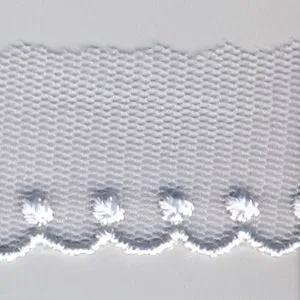 Embroidered Tulle Lace #100 Pale Silver