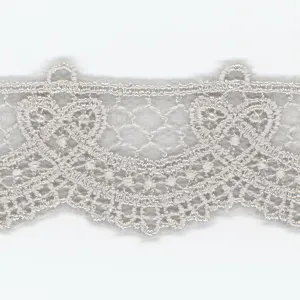 Embroidered Tulle Lace #100 Pale Silver