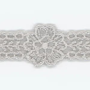 Embroidered Tulle Lace #100 Pale Silver
