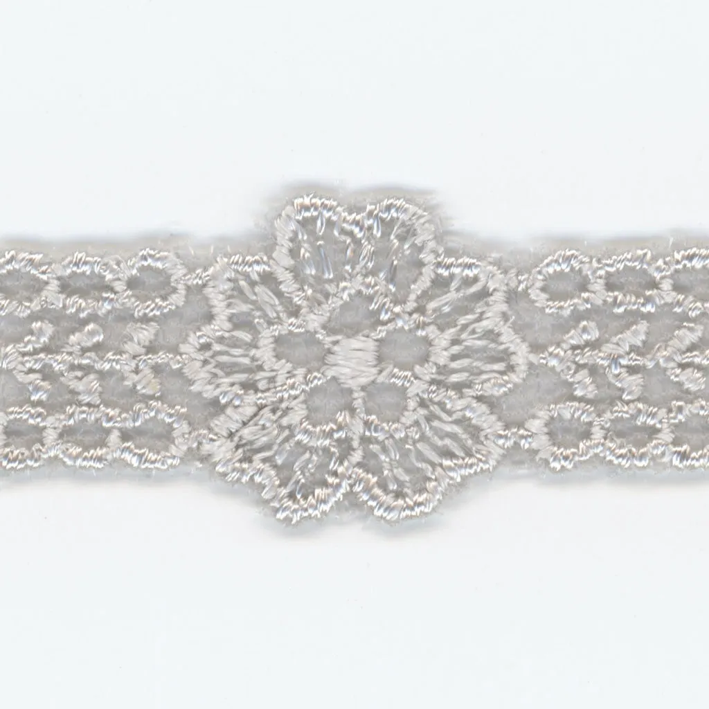 Embroidered Tulle Lace #100 Pale Silver