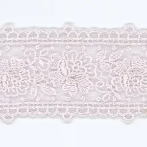 Embroidered Tulle Lace #146 White Purple
