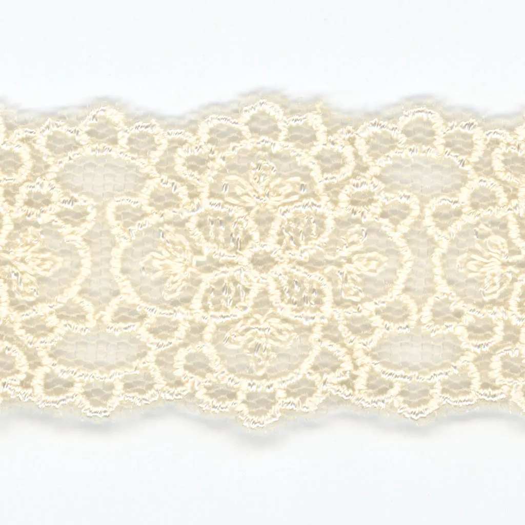 Embroidered Tulle Lace #158 Milk