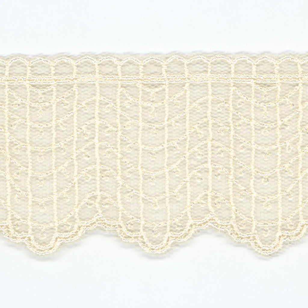 Embroidered Tulle Lace #158 Milk