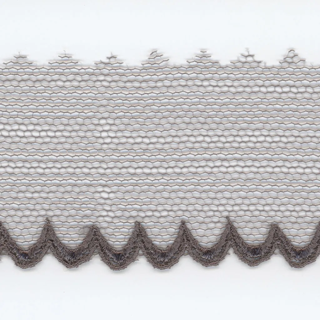 Embroidered Tulle Lace #159 Medium Gray