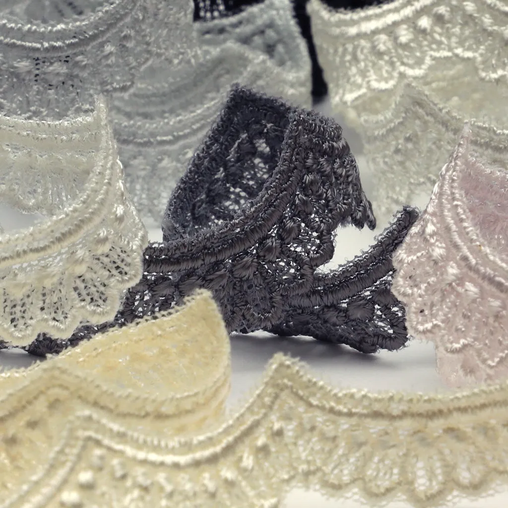 Embroidered Tulle Lace #48 Silver