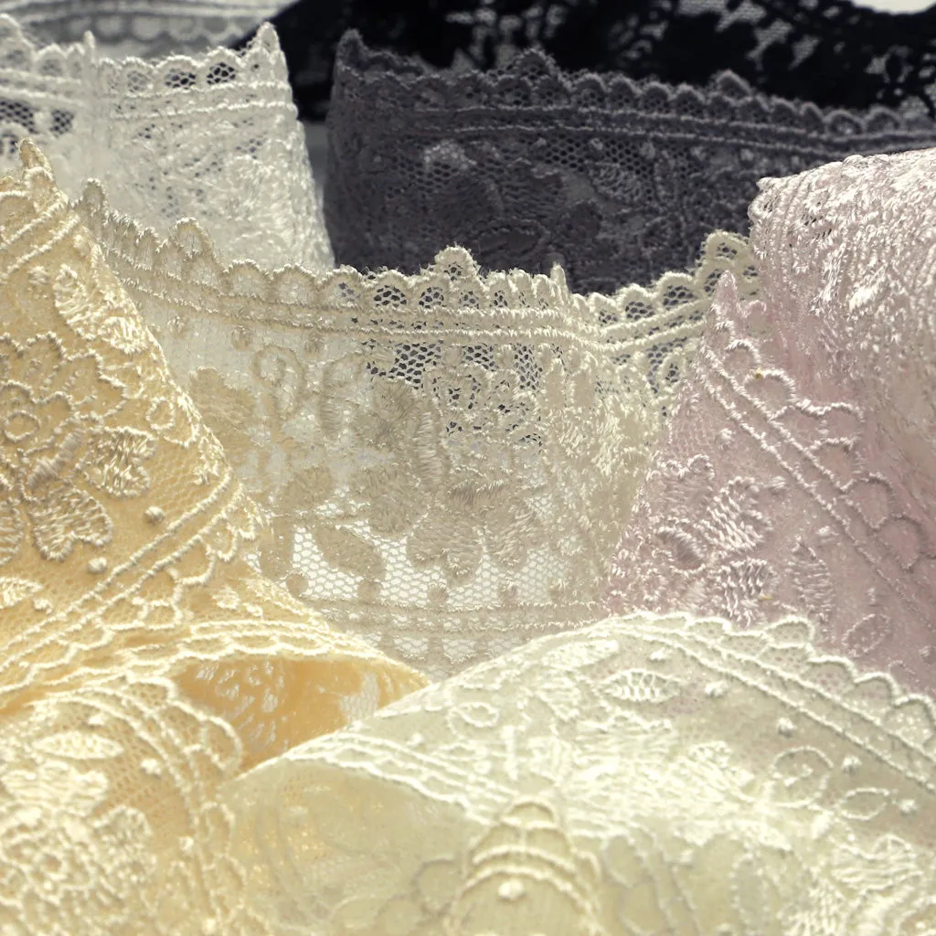 Embroidered Tulle Lace #48 Silver