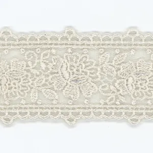 Embroidered Tulle Lace #48 Silver