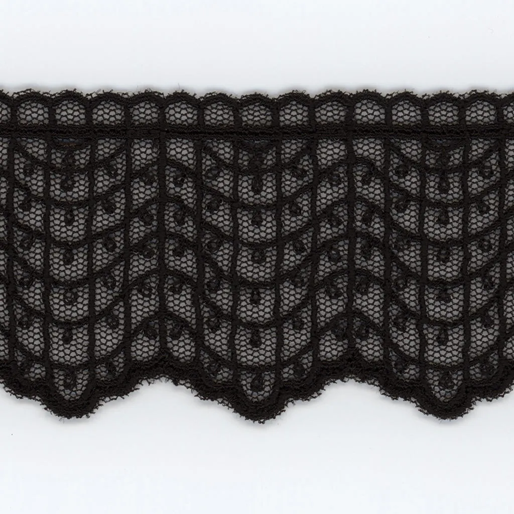 Embroidered Tulle Lace #50 Black