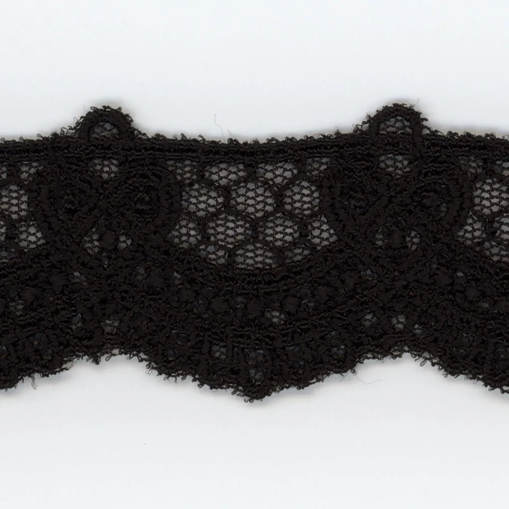 Embroidered Tulle Lace #50 Black