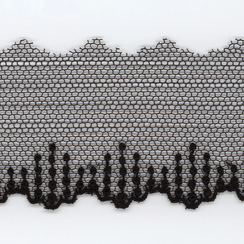 Embroidered Tulle Lace #50 Black