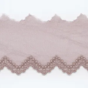 Embroidered Tulle Lace #61 Azuki