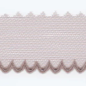 Embroidered Tulle Lace #61 Azuki
