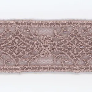 Embroidered Tulle Lace #61 Azuki