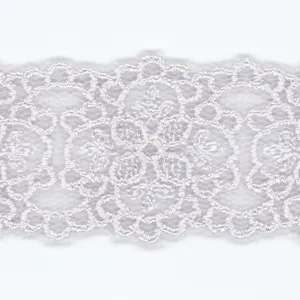 Embroidered Tulle Lace #93 Silver Rose
