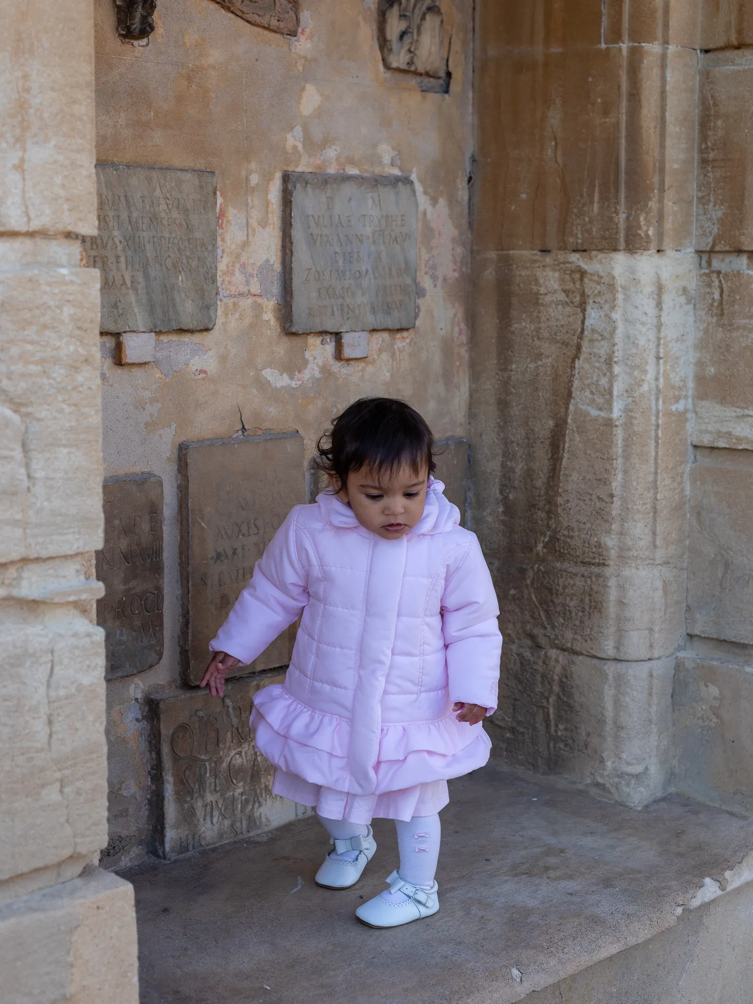 Emile et Rose 'Corina' pink padded hooded jacket