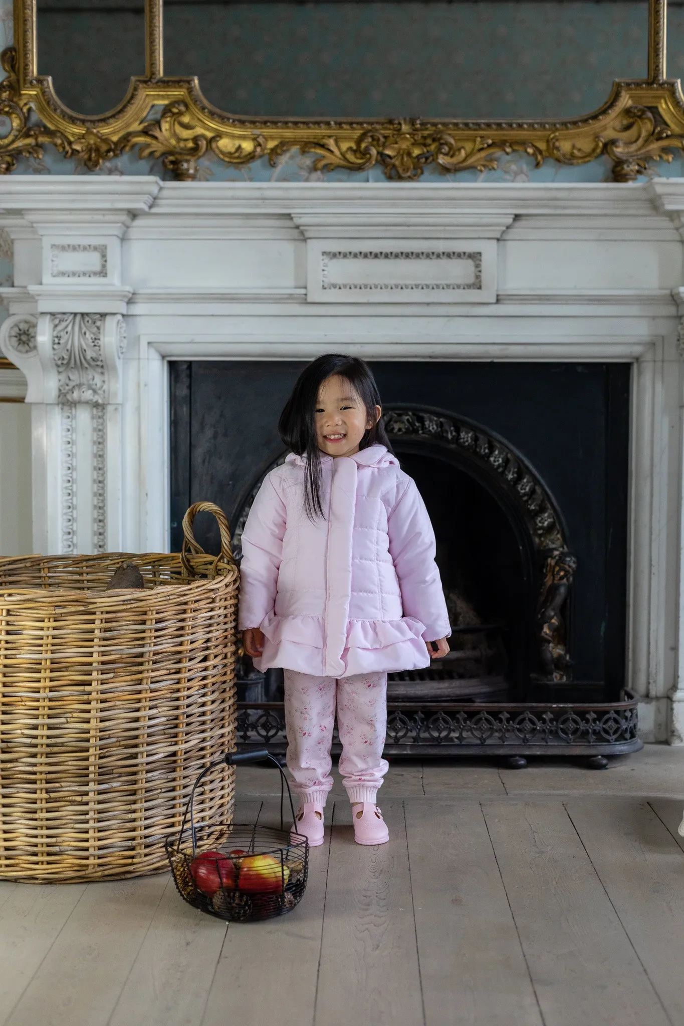 Emile et Rose 'Corina' pink padded hooded jacket