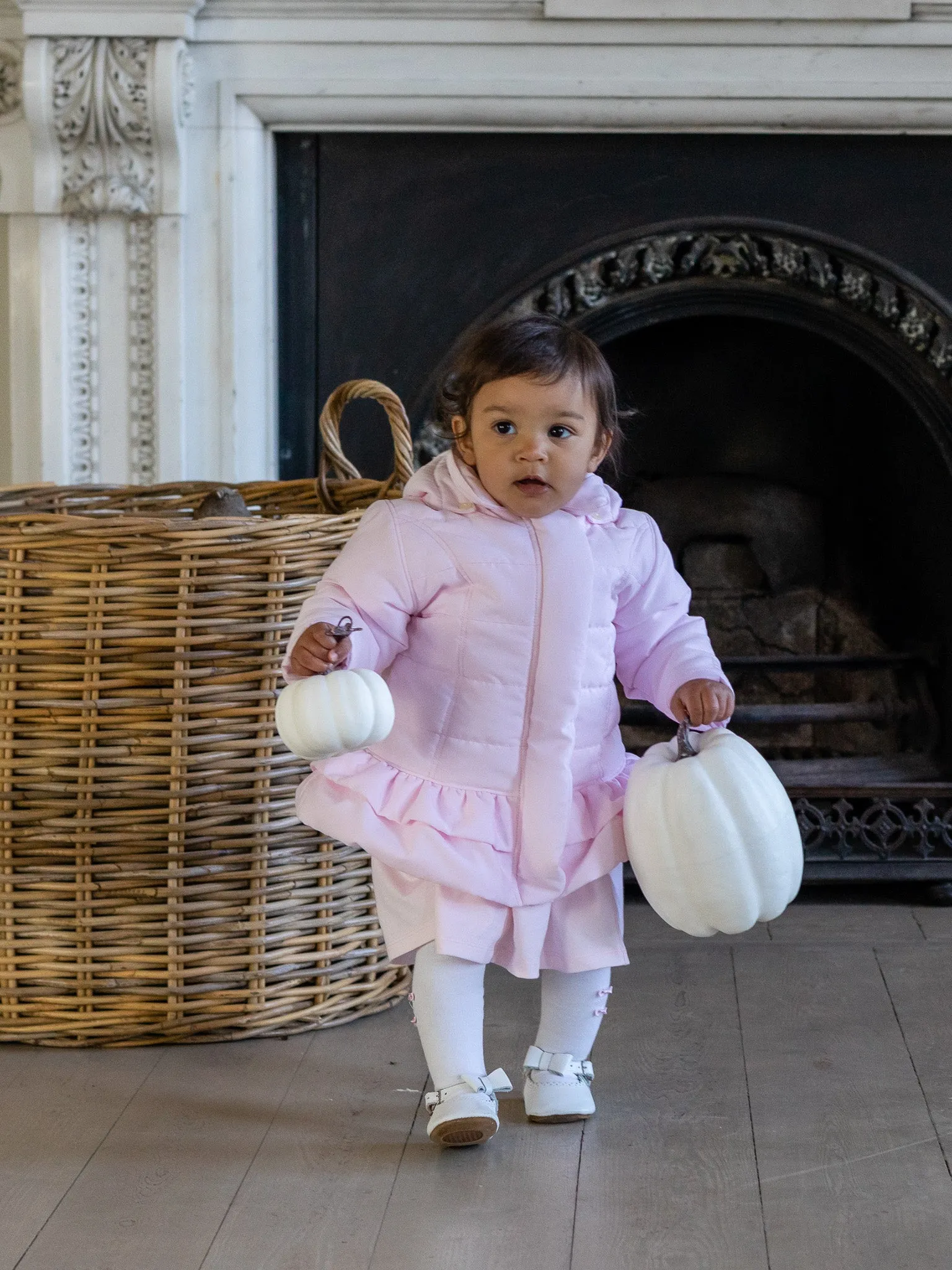 Emile et Rose 'Corina' pink padded hooded jacket