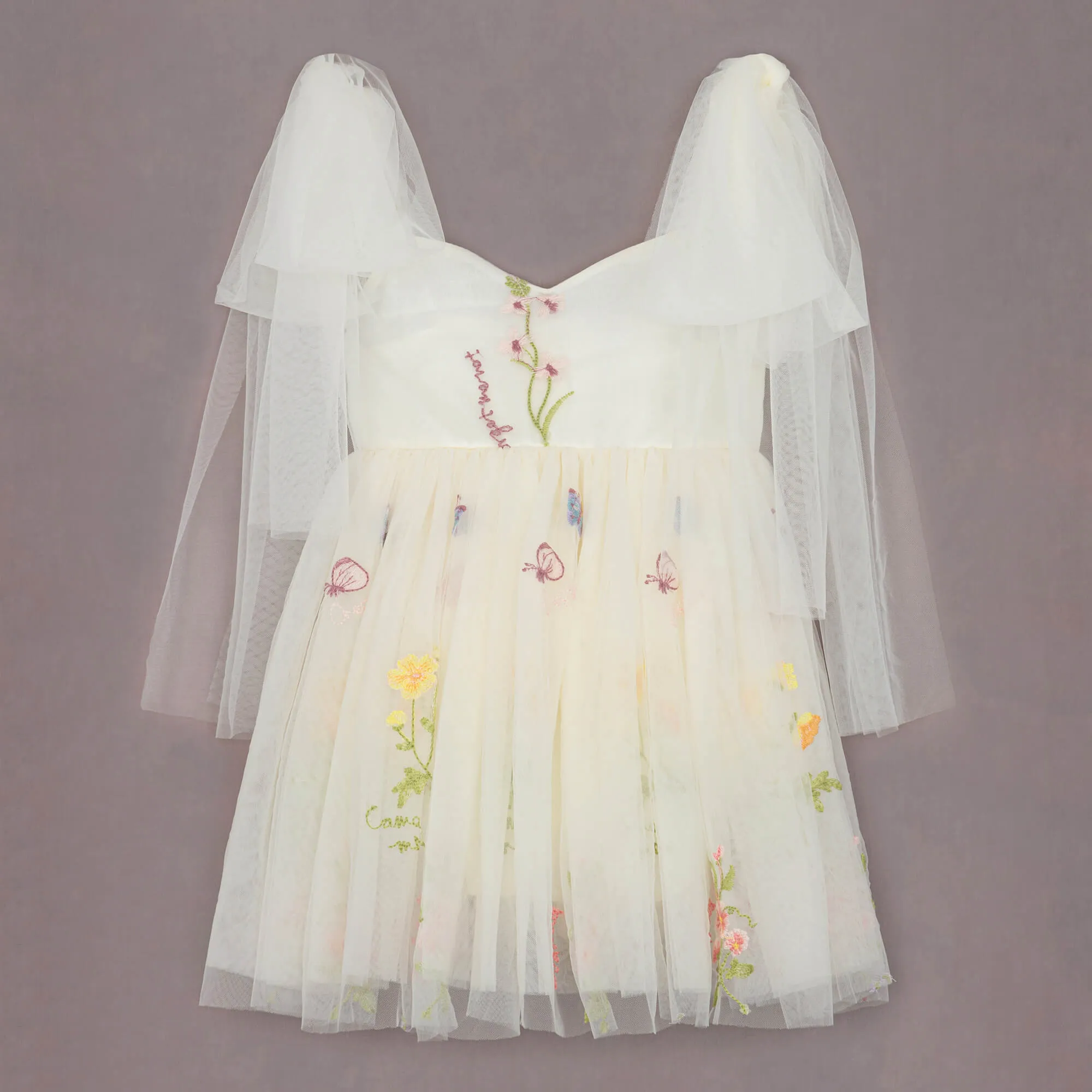 Enchanted Angel Dress - Embroidered Ivory Tulle