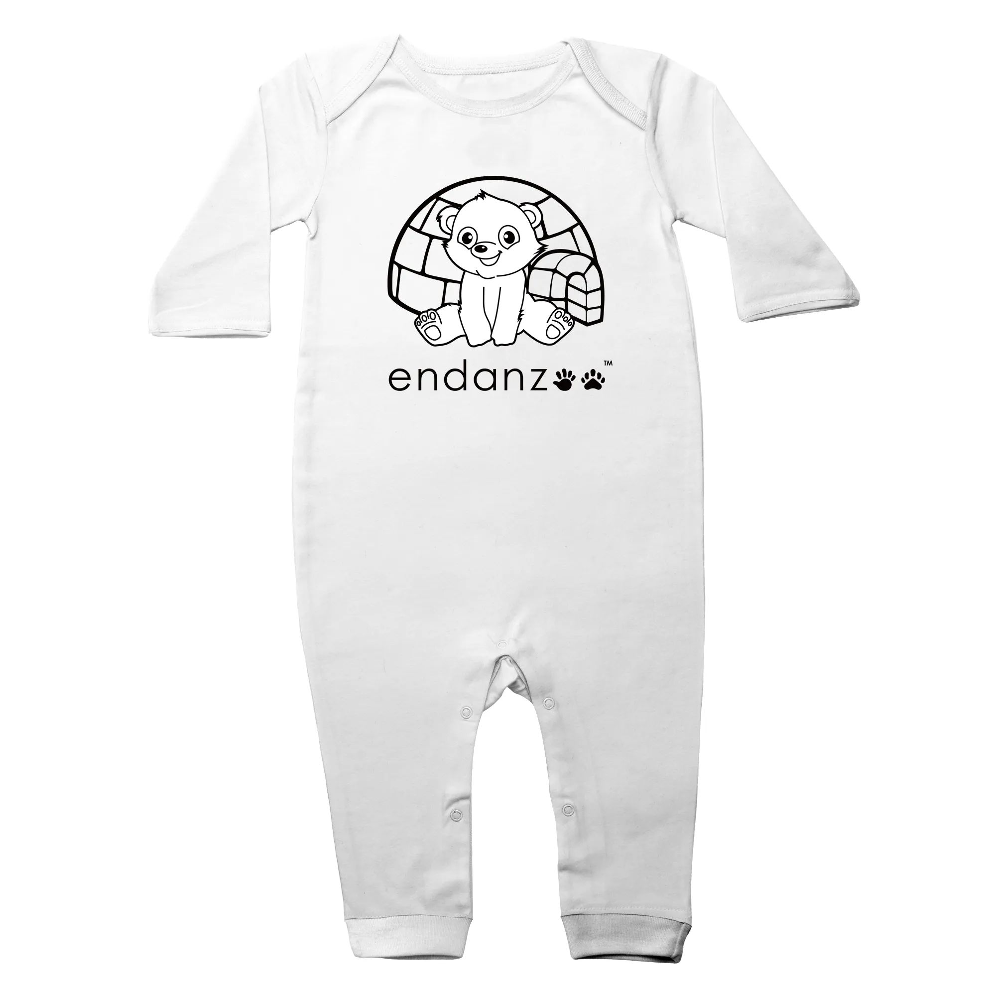 Endanzoo Organic Baby Romper - Polar Bear & Igloo