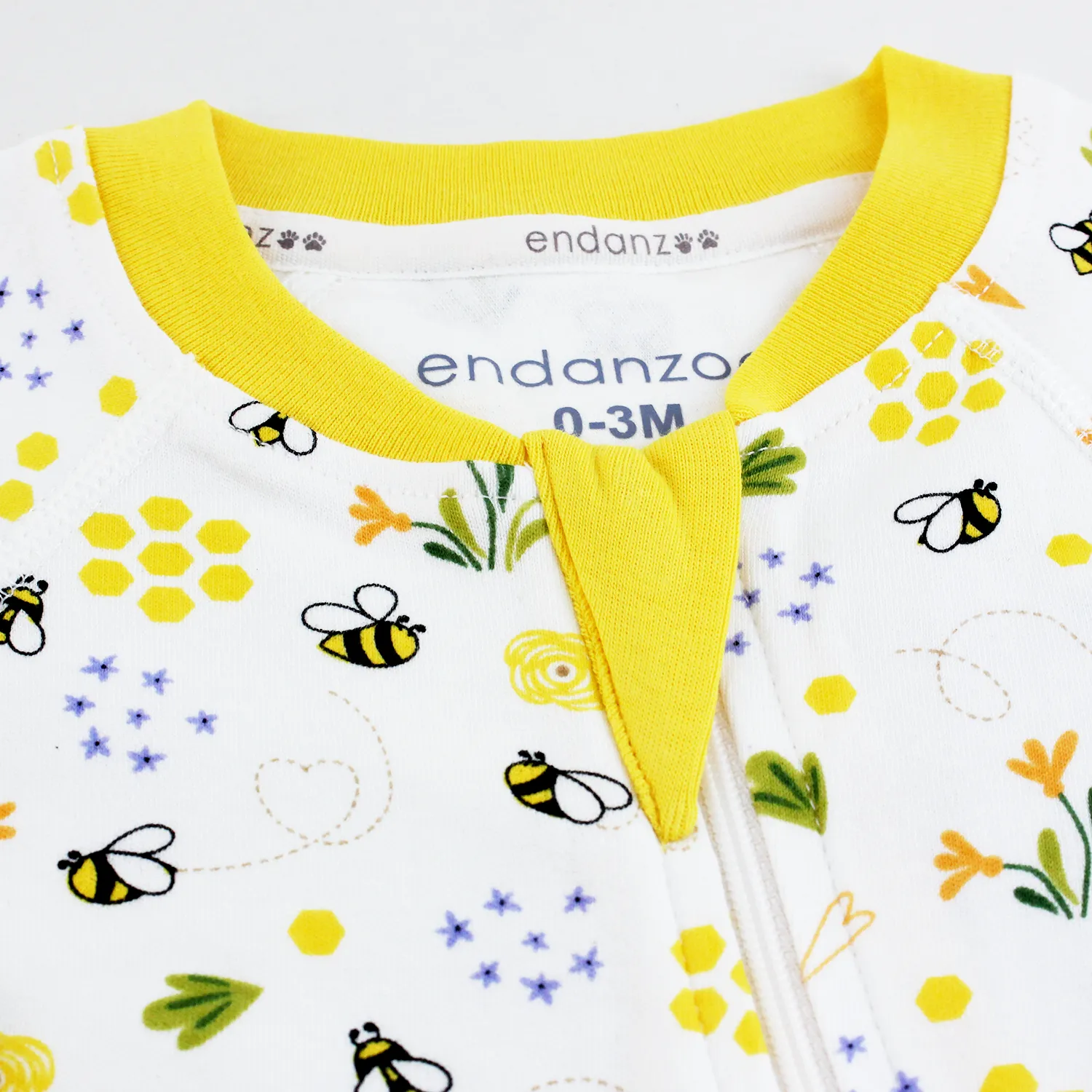 Endanzoo Organic Double Zippered Romper - Bumblebee