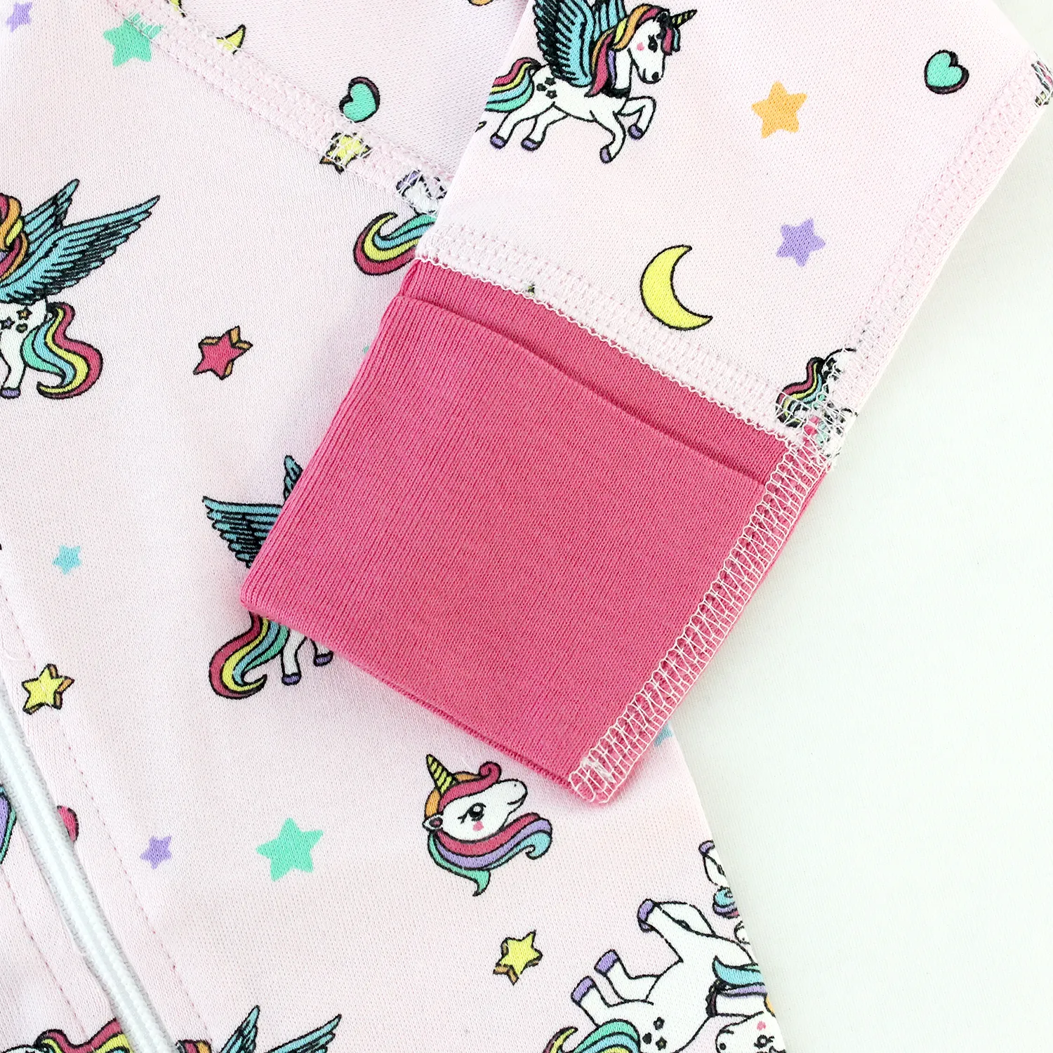 Endanzoo Organic Double Zippered Romper - Rainbow Unicorns