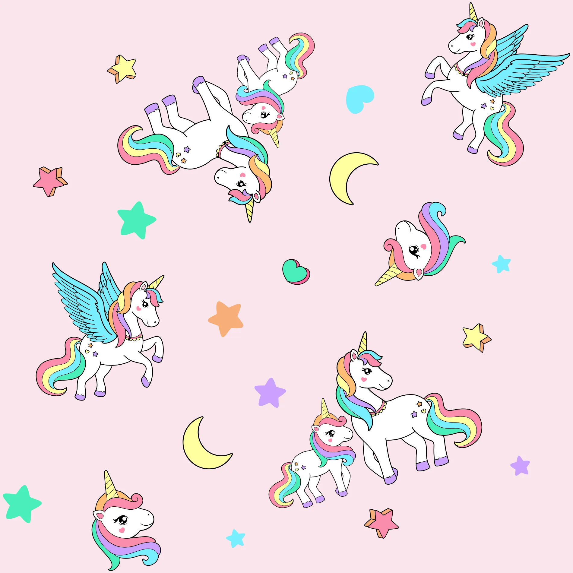Endanzoo Organic Double Zippered Romper - Rainbow Unicorns