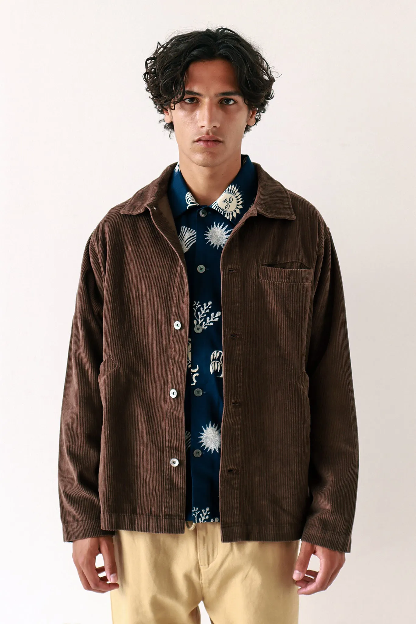 Evans Overshirt Slate Brown Corduroy