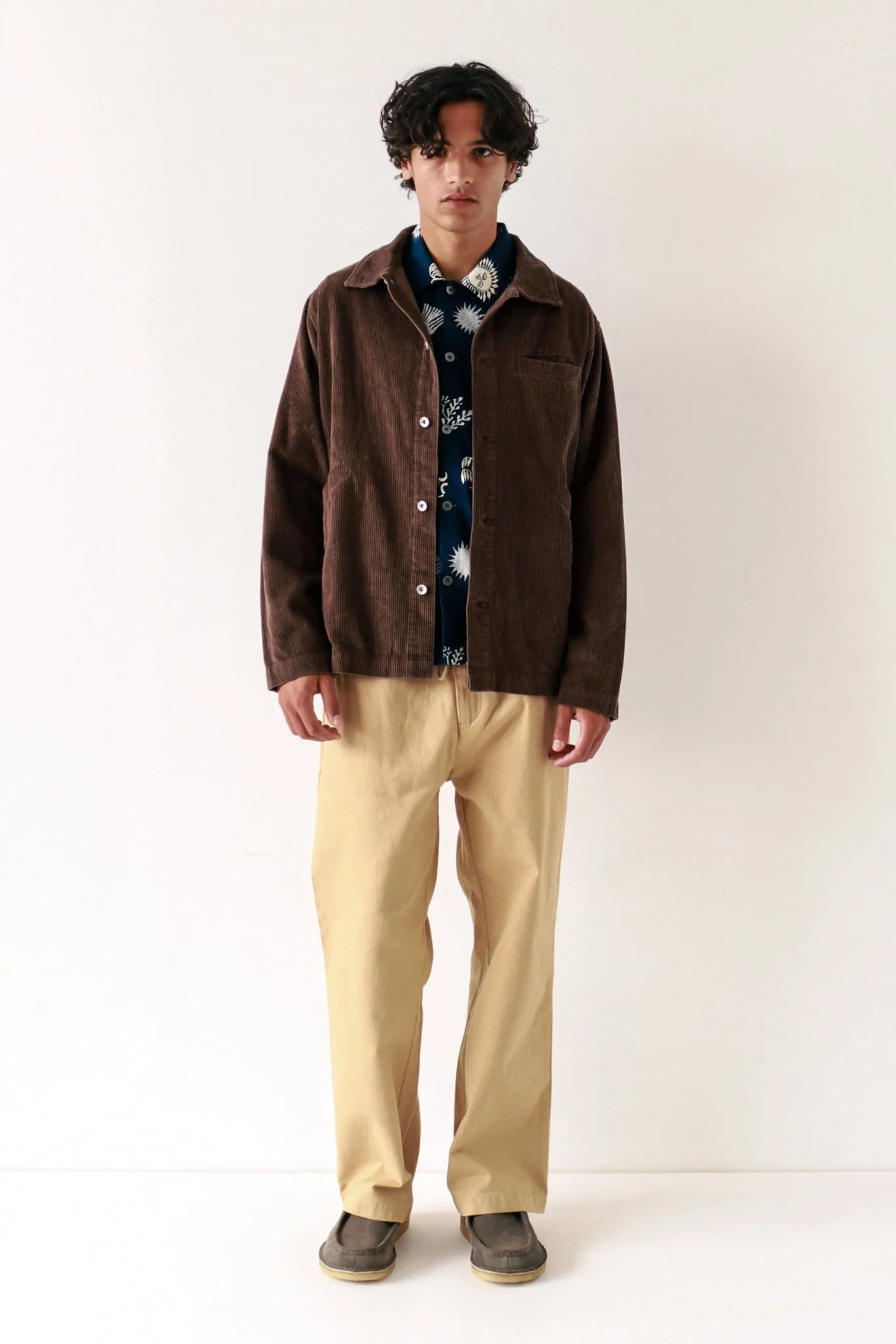 Evans Overshirt Slate Brown Corduroy