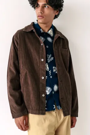 Evans Overshirt Slate Brown Corduroy