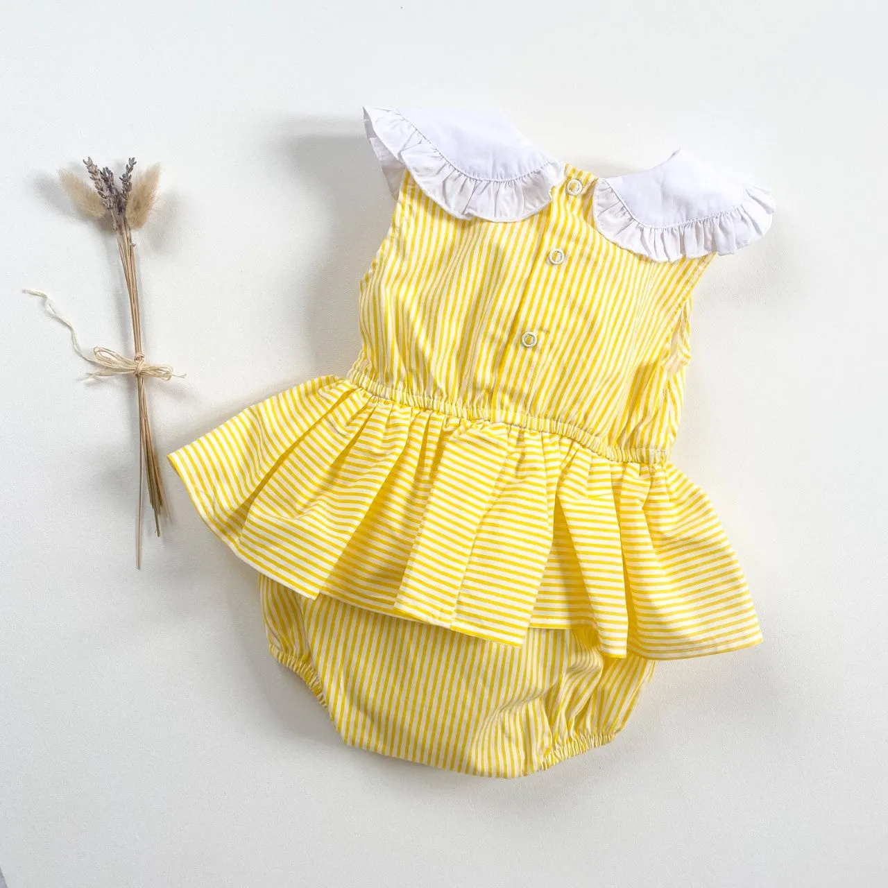 Evelyn Stripe Peplum Romper