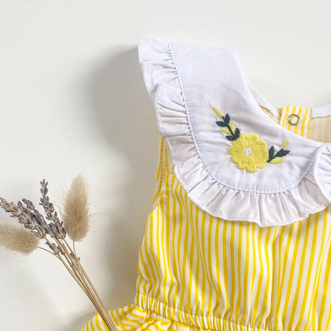 Evelyn Stripe Peplum Romper