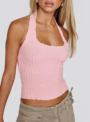Eventually Textured Top Pink