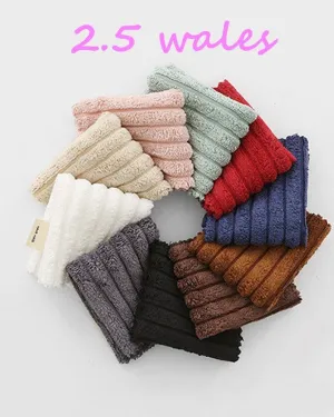 Extra Wide Wale Corduroy Fabric, Polyester Corduroy Fabric, 10 mm Corduroy, 2.5 Wale Corduroy Fabric 10 Colors - Fabric By the Yard 40162-1