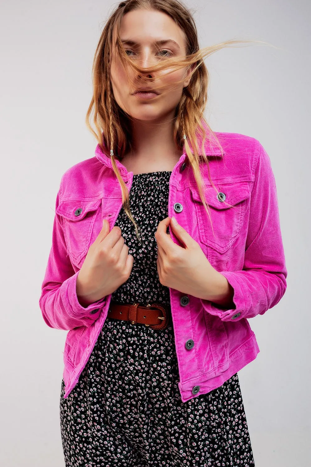 Fabulous Fuchsia Corduroy Jacket
