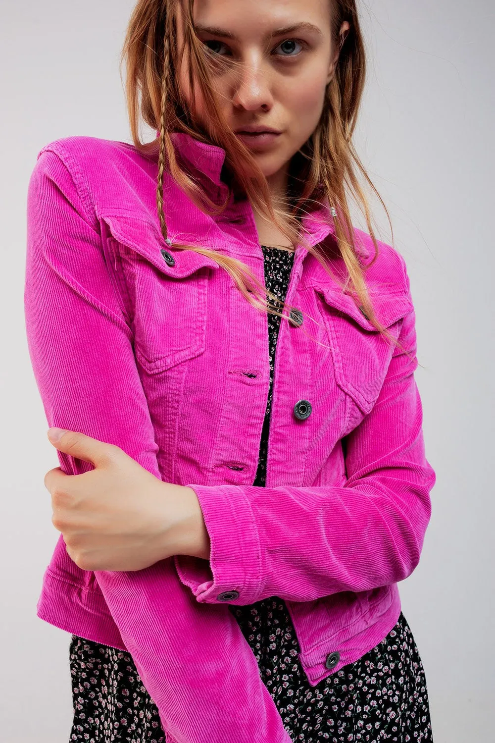 Fabulous Fuchsia Corduroy Jacket