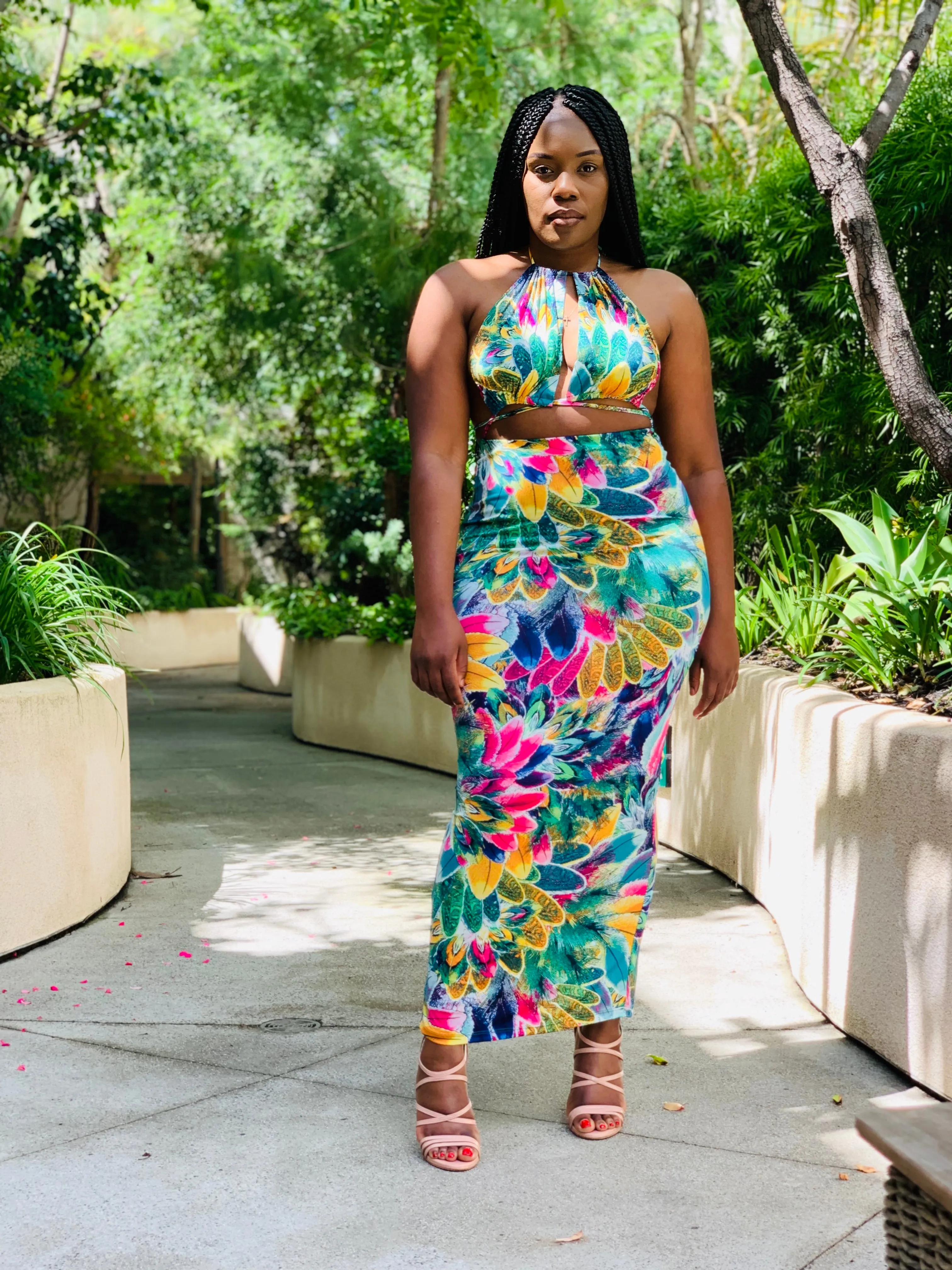 Feather Bomb Maxi Dress