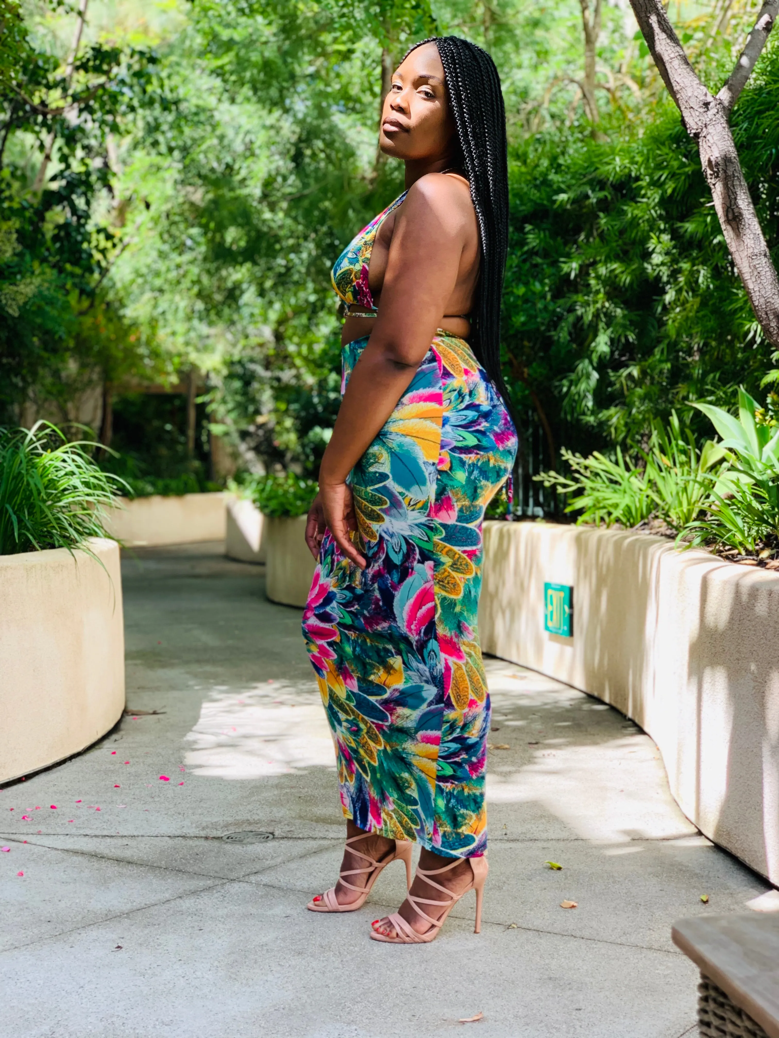 Feather Bomb Maxi Dress