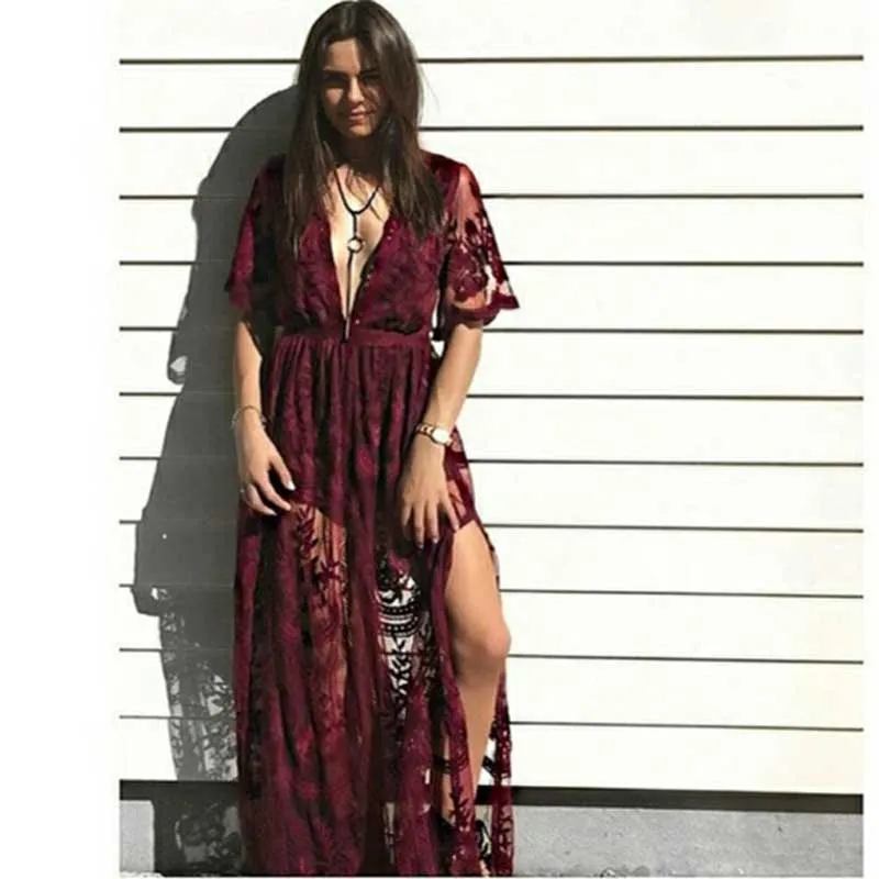 Female Lace Maxi Sexy Beach Dress