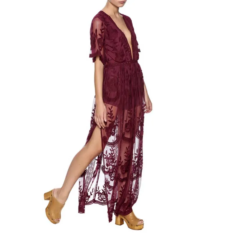 Female Lace Maxi Sexy Beach Dress