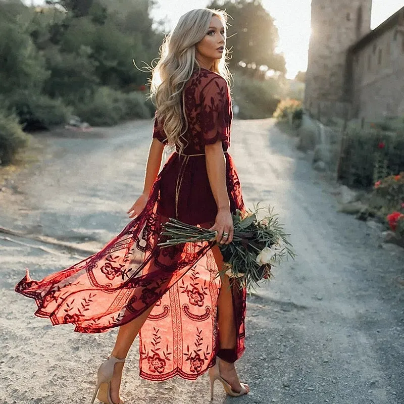Female Lace Maxi Sexy Beach Dress