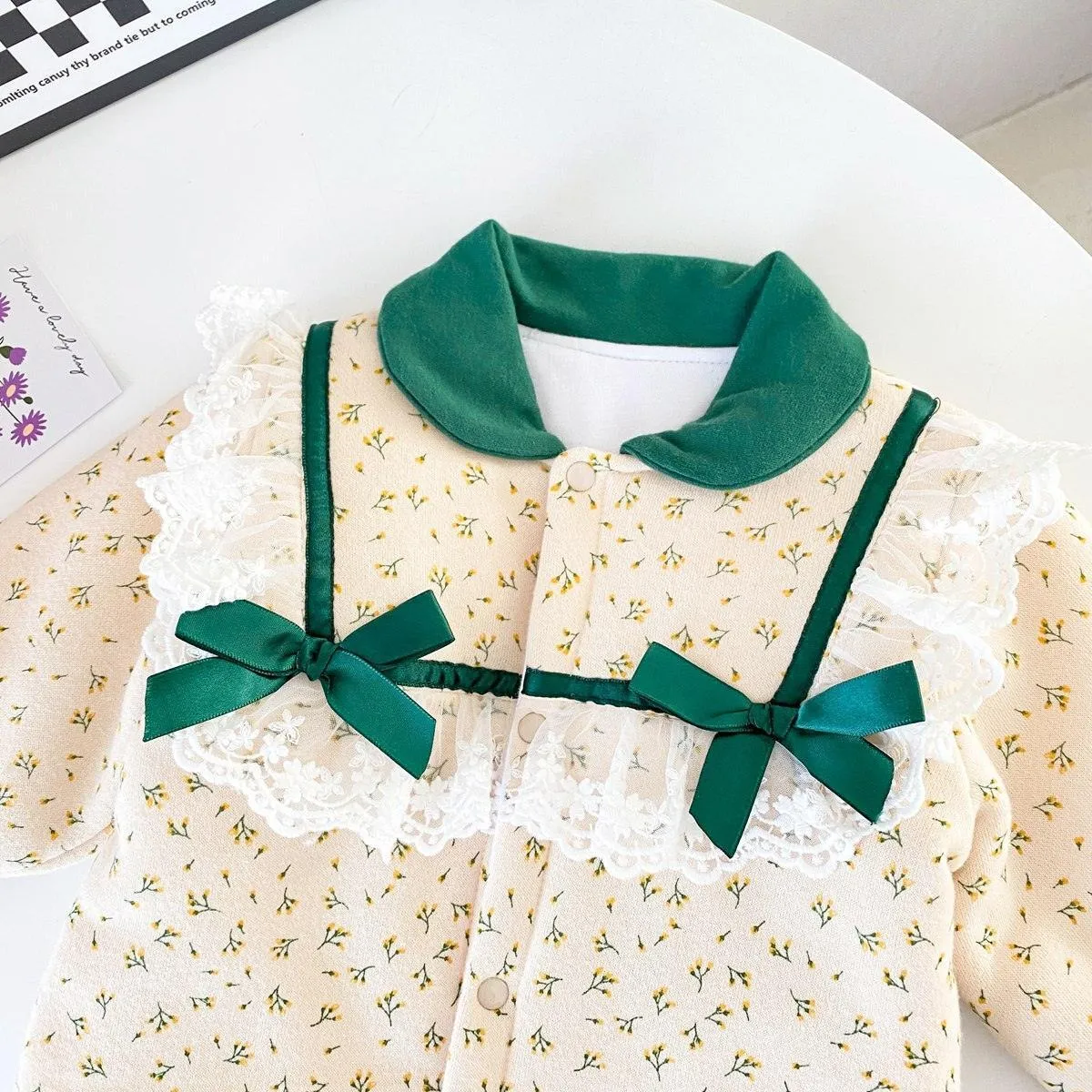 Floral Bow Pram Bodysuit