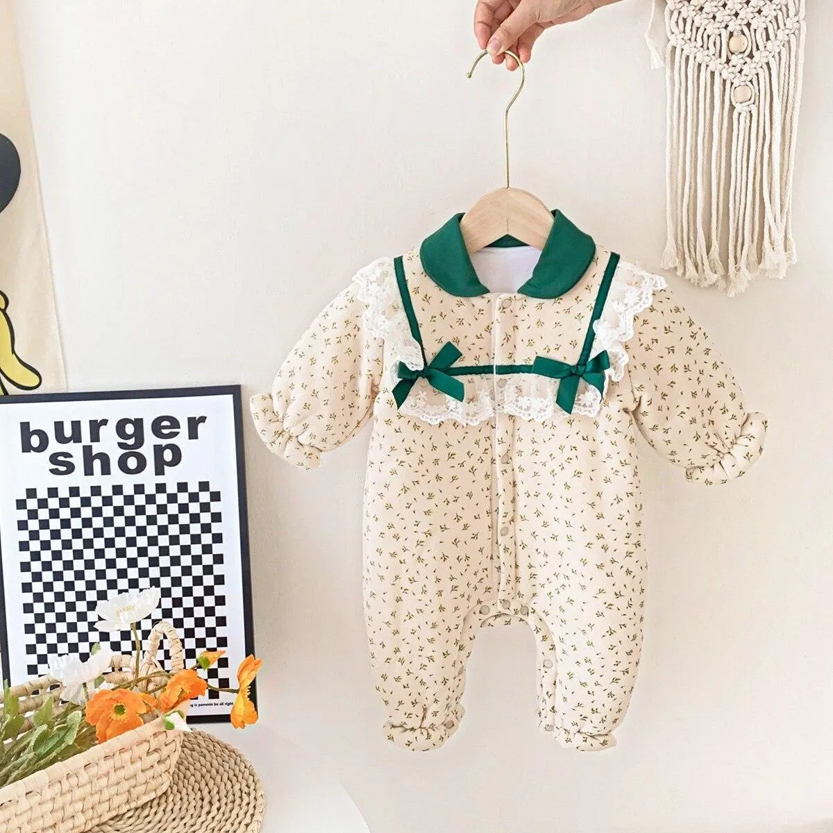 Floral Bow Pram Bodysuit