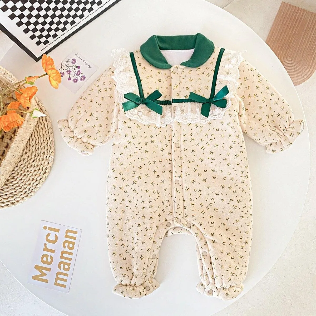 Floral Bow Pram Bodysuit