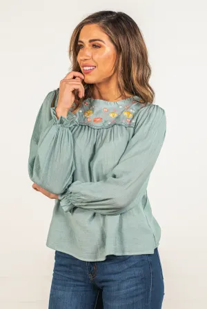 Floral Embroidered Blouse | Top